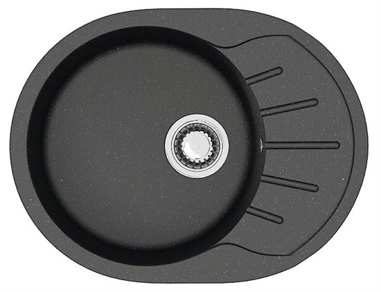 AZARIO Кухонная мойка Light 575х440х215) искусственный мрамор, цвет Черный (CS00079920) CS00079920 - фото 302114