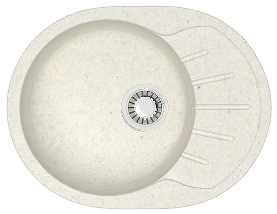 AZARIO Кухонная мойка Light 575х440х215) искусственный мрамор, цвет Хлопок (CS00079921) CS00079921 - фото 302117