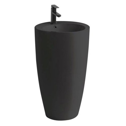 AZARIO Раковина напольная Dea 500*500*860 отдельностоящая круглая, черная (AZ-203MB) AZ-203MB - фото 302139