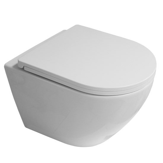 AZARIO Унитаз подвесной  Blanco торнадо, с сиденьем микролифт, дюропласт 490*360*360 (AZ-9003WT) AZ-9003WT - фото 302659