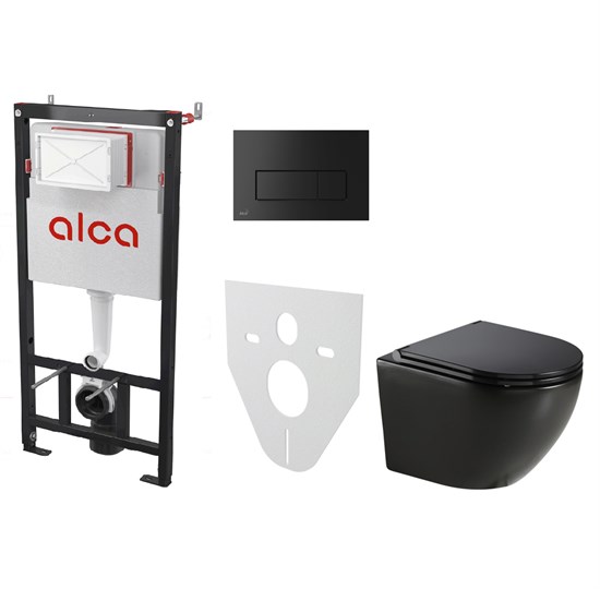 AZARIO Сет инсталляция Alсa AM101/1120-4:1 RU M578-0001 + унитаз Grado AZ-0046 чёрный матовый с сиденьем ми AM101/1120-4:1 RU M578-0001+AZ-0046N-MB - фото 304993