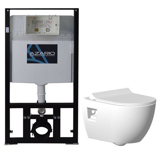 AZARIO Сет инсталяция + унитаз Creo Ceramique Ocean plus подвесной безободковый с тонким сиденьем микролифт AZ-8010-1000+Ocean plus - фото 305061
