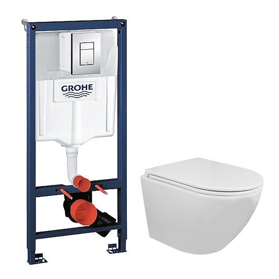 AZARIO Сет 3 в 1 инсталляция Grohe Rapid SL с клавишей смыва + подвесной унитаз Grado c быстросъемным сиденьем микролифт (38772001+AZ-0046N) 38772001+AZ-0046N - фото 305126