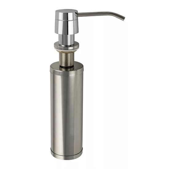 AZARIO Дозатор для жидких моющих средств врезной, 250ml, латунь, емкость - нержавеющая сталь, хром (AZ-114-St) AZ-114-St - фото 305541