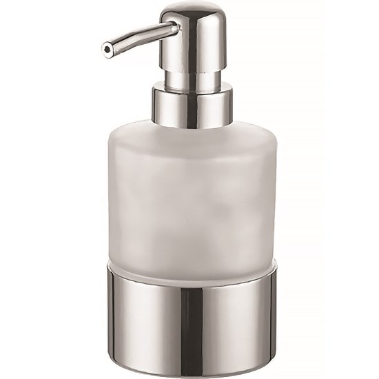 AZARIO Дозатор жидкого мыла NESSY стеклянный настольный, хром (AZ-128-C) AZ-128-C - фото 305672