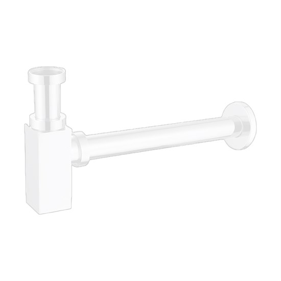AZARIO Сифон для раковины G 1 1/4, без выпуска, квадрат, латунь, белый (AZ-109-WHI) AZ-109-WHI - фото 306970