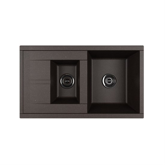 AQUATON Кухонная мойка Делия 87, две чаши, цвет кофе (1A716232DE280) 1A716232DE280 - фото 310631