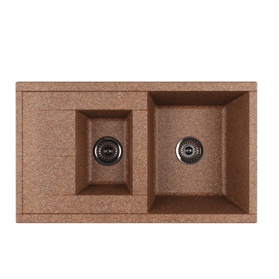 AQUATON Кухонная мойка Делия 87, две чаши, цвет терракотовый (1A716232DE270) 1A716232DE270 - фото 310651