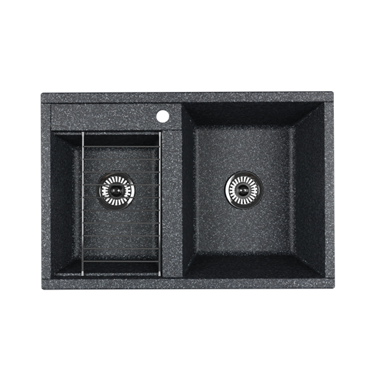 AQUATON Кухонная мойка Делия 78 DBL 2 чаши, цвет графит (1A723132DE210) 1A723132DE210 - фото 310688