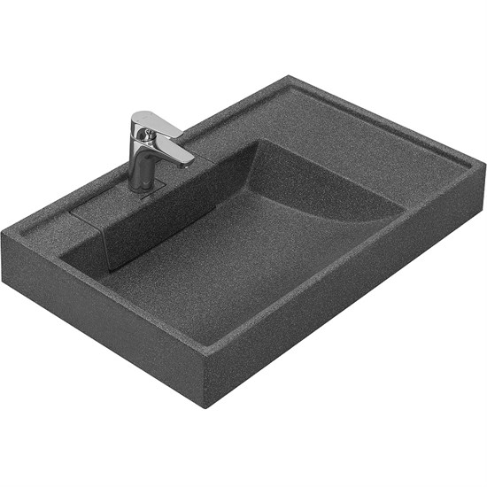 AQUATON Раковина Рейн 80 L на стиральную машину, графит (1A72113KRW210) 1A72113KRW210 - фото 310879