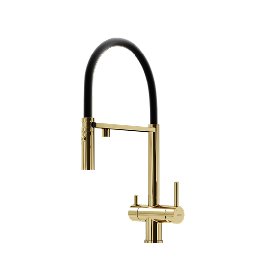 SANCOS Смеситель для кухни Imola с гибким изливом и возможностью подключения фильтра для воды, цвет полированное золото, арт. SC4010ZG SC4010ZG