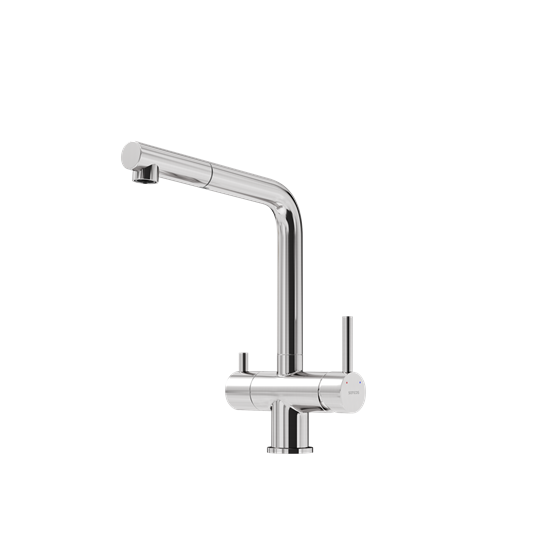 SANCOS Смеситель для кухни Spin с поворотным и вытяжным изливом, c краном для фильтрованной воды, цвет брашированный никель, арт. SC4015BN SC4015BN