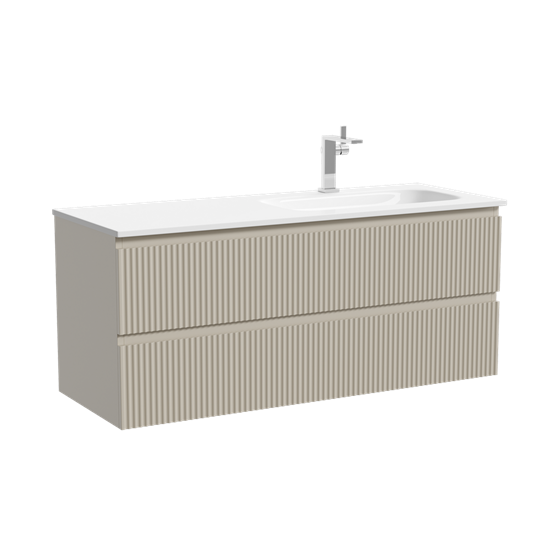 SANCOS Тумба подвесная Snob R правая 1195х445х500, c двумя ящиками оснащенными доводчиками скрытого монтажа с системой Soft close (плавного закрывания) , Beige Soft, арт.SNR120RCE SNR120RCE