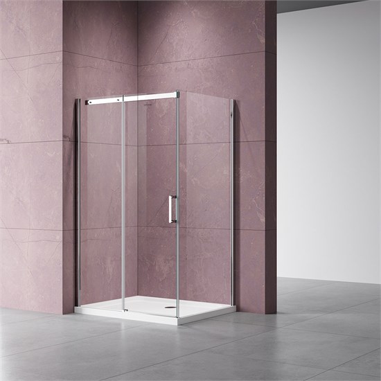 VINCEA Dice Душевой уголок прямоугольный размер 150x90 см, двери раздвижные, профиль - хром / стекло - прозрачное VSR-4D9015CL