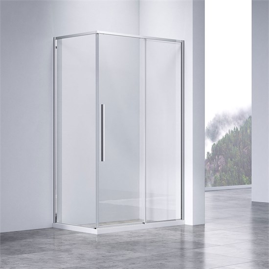VINCEA Slim-N Душевой уголок прямоугольный размер 130x80 см, двери раздвижные, профиль - хром / стекло - прозрачное VSR-4SN8013CL