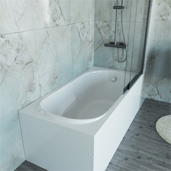 VINCEA Ванна акриловая VBT-2A150-LG с ножками 1500*750*470, пристенная, цвет белый VBT-2A150-LG - фото 318968