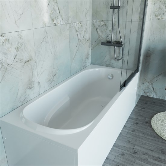 VINCEA Ванна акриловая VBT-2A170-LG с ножками 1700*750*480, пристенная, цвет белый VBT-2A170-LG - фото 318977