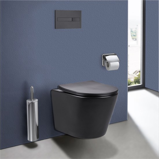 VINCEA Piatti Унитаз подвесной Piatti VT1-11SMB, цвет черный матовый, ультратонкое soft-close сиденье VT1-11SMB - фото 319593