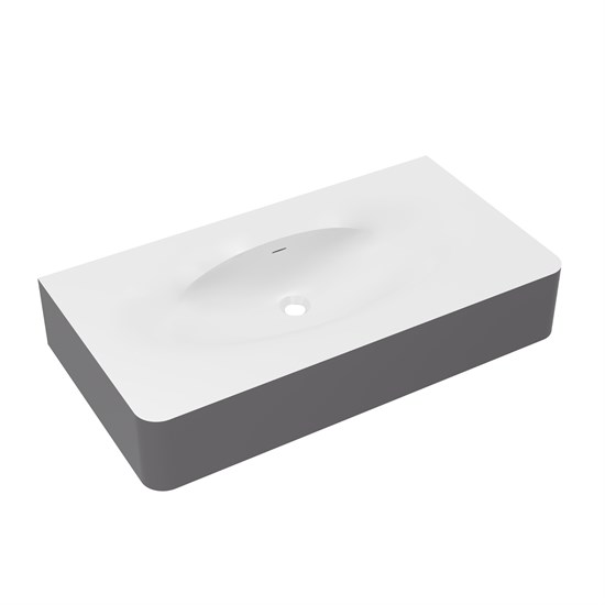VINCEA Раковина Caprise VCB-4CA100MWG, Corian, цвет белый матовый + серый матовый VCB-4CA100MWG - фото 319748