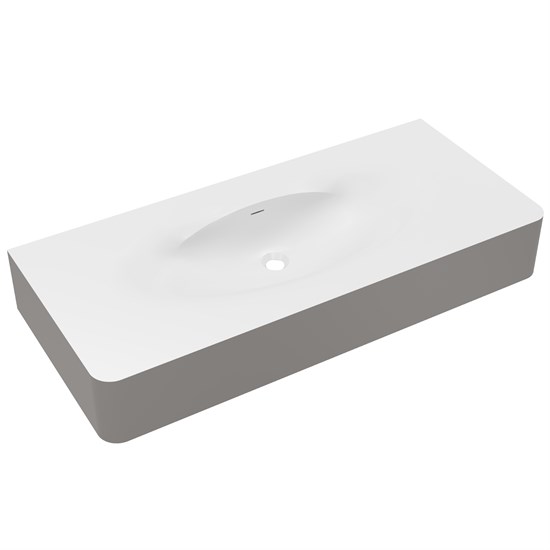VINCEA Раковина Caprise VCB-4CA120MWLG, Corian, цвет белый матовый + светло-серый матовый VCB-4CA120MWLG - фото 319760