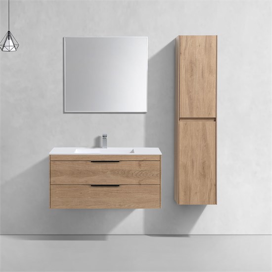 VINCEA База под раковину Chiara 2D 1000 подвесная, 2 выкатных ящика soft-close, N.Oak VMC-2C2100NO - фото 320001