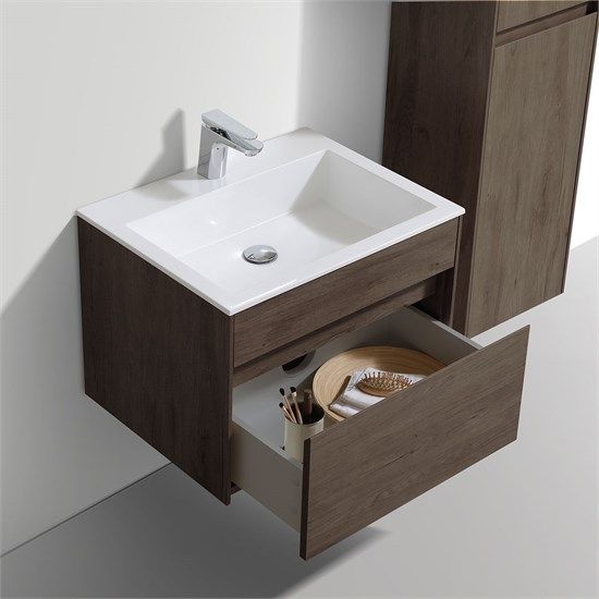 VINCEA База под раковину Chiara 600 подвесная, 1 выкатной ящик soft-close, R.Oak VMC-2C600RO - фото 320074