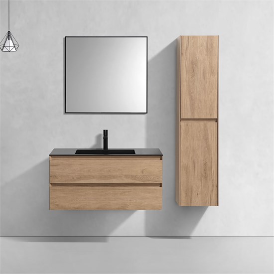 VINCEA База под раковину Luka 1000 подвесная, 2 выкатных ящика soft-close, N.Oak VMC-2L100NO - фото 320344