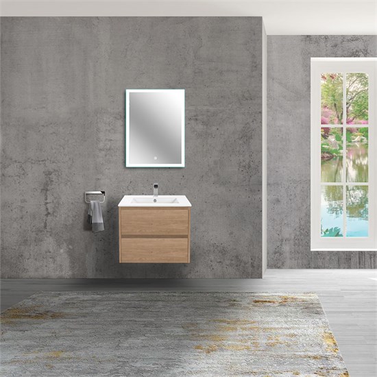VINCEA База под раковину Gio 600 подвесная, 2 выкатных ящика soft-close, N.Oak VMC-2G600NO - фото 320396
