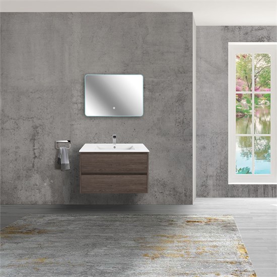 VINCEA База под раковину Gio 800 подвесная, 2 выкатных ящика soft-close, R.Oak VMC-2G800RO - фото 320433