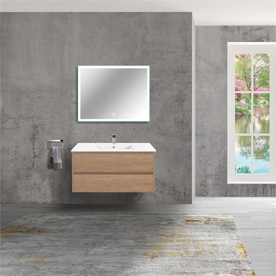 VINCEA База под раковину Gio 100 подвесная, 2 выкатных ящика soft-close, N.Oak VMC-2G100NO - фото 320482