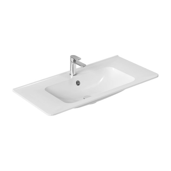 VINCEA Раковина VCB-2VP1000W из искусственного камня, цвет белый VCB-2VP100W - фото 320594