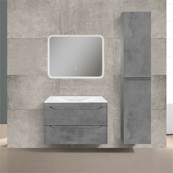 VINCEA База под раковину Fine 800 подвесная, 2 выкатных ящика soft close, Beton VMC-2F800BT - фото 320685