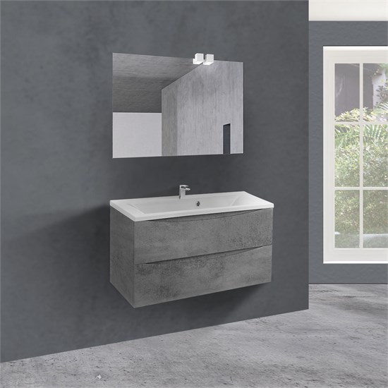VINCEA База под раковину Mia 900 подвесная, 2 выкатных ящика soft close, Beton VMC-2MA900BT - фото 320943