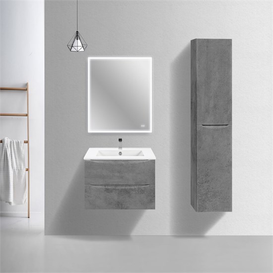 VINCEA База под керамическую раковину Mia Slim 700 подвесная, 2 выкатных ящика soft close, Beton VMC-2MC700S1BT - фото 321110