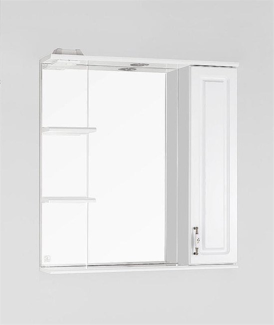 STYLE LINE Зеркальный шкаф Олеандр-2 75/С, белый ЛС-00000051 - фото 325377