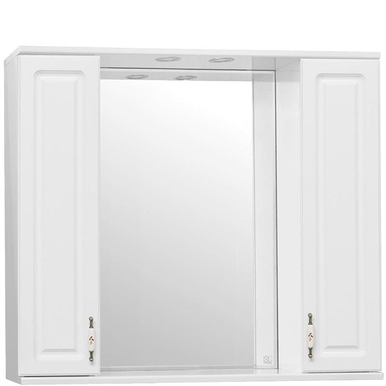 STYLE LINE Зеркальный шкаф Олеандр-2 90/С, белый ЛС-00000242 - фото 325395