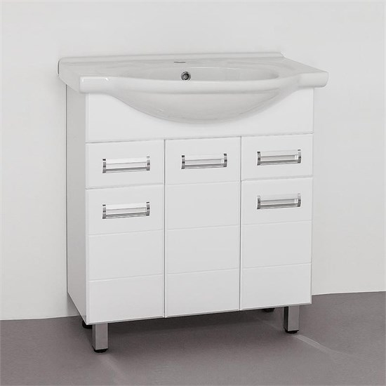 STYLE LINE Тумба с раковиной Style Line Ирис 75 (2 ящ.) под умывальник Байкал 75 ЛС-00000017