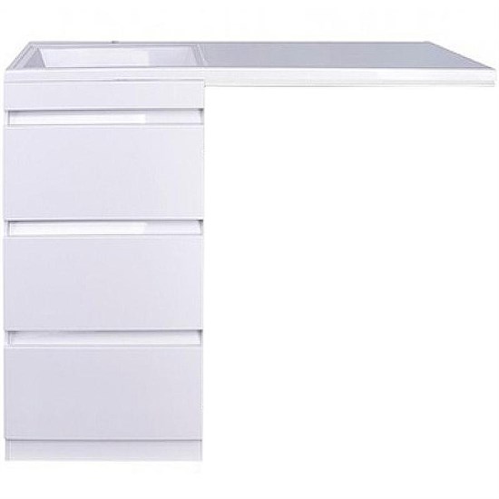 STYLE LINE El Fante Dallas El Fante Тумба под раковину напольная "Даллас 100" (3 ящ.) Люкс белая, PLUS АА00-000069 - фото 326272