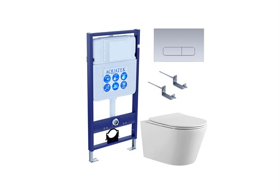 SET AQUATEK ВЕГА-1905-014 (рама AQUATEK Standard INS-0000012 с клавишей KDI-0000014 и крепежом KKI-0000002+унитаз ВЕГА AQ1905-00 с тонким сиденьем sc SET AQUATEK ВЕГА-1905-014 - фото 326346