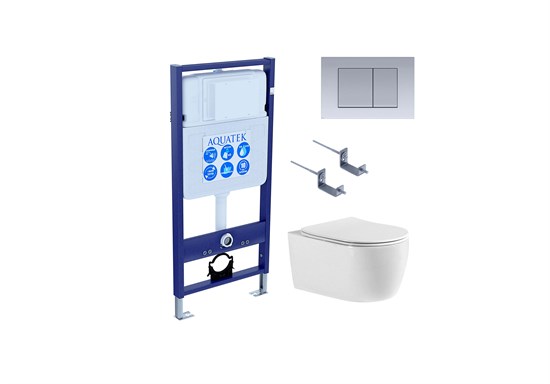 SET AQUATEK ЕВРОПА cmp011 (рама AQUATEK Standard INS-0000012, клавиша KDI-0000011, крепеж KKI-0000002+унитаз ЕВРОПА AQ1106-00 с тонким сиденьем sc) SET AQUATEK ЕВРОПА cmp011 - фото 326377
