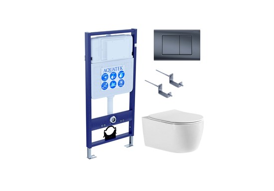 Set AQUATEK ЕВРОПА T-033 4в1 (рам INS-0000012 отдельностоящая + крепление KKI-0000002 + кнопкаKDI-0000033 +унитаз ЕВРОПА AQ1106T-00 с крышкой Set AQUATEK ЕВРОПА T-033 4в1 - фото 326450