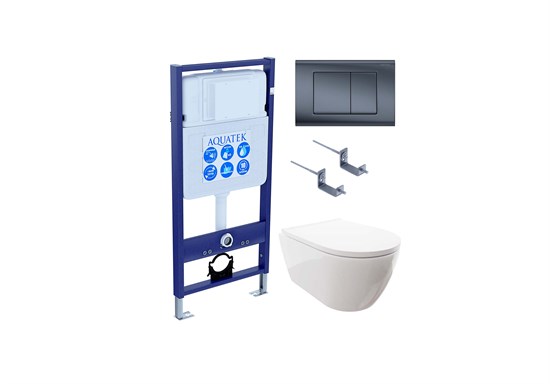 SET AQUATEK ПОЛАРИС (рама AQUATEK Standard INS-0000012+унитаз ПОЛАРИС AQ0700-00 с тонким сиденьем soft-close+ крепеж KKI-0000002 +панель KDI-0000033) SET AQUATEK ПОЛАРИС-033 4в1 - фото 326752
