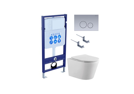 SET AQUATEK ВЕГА-1905-036 (рама AQUATEK Standard INS-0000012 с клавишей KDI-0000036 и крепежом KKI-0000002+унитаз ВЕГА AQ1905-00 с тонким сиденьем sc) SET AQUATEK ВЕГА-1905-036 - фото 326906