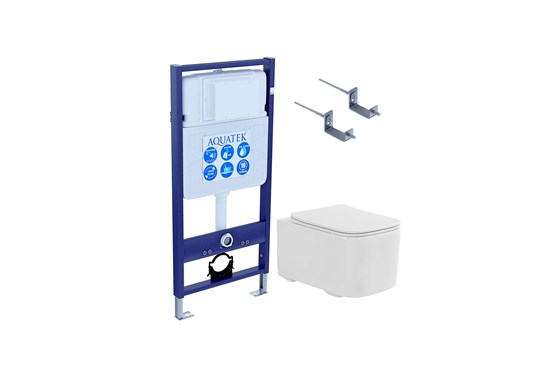 SET AQUATEK КВАДРО T-KKI (рама AQUATEK Standard INS-0000012+крепежа KKI-0000002 +унитаз AQ1515T-00 КВАДРО с тонким сиденьем soft-close) SET AQUATEK КВАДРО T-KKI - фото 326965