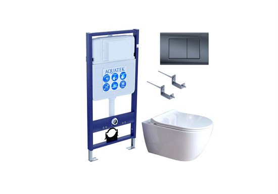SET AQUATEK ПОЛАРИС (рама AQUATEK Standard INS-0000012+унитаз ПОЛАРИС AQ0700-01 с тонким сиденьем soft-close+ крепеж KKI-0000002 +панель KDI-0000033) SET AQUATEK ПОЛАРИС-01-033 4в1 - фото 327433