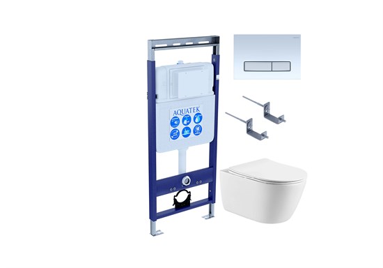 SET AQUATEK ОБЕРОН-020 4в1 (рама INS-0000010+ кркпеж KKI-0000002+клавиша KDI-0000020+унитаз ОБЕРОН AQ1363W-00 с тонким сиденьем soft-c SET AQUATEK ОБЕРОН-020 4в1 - фото 327529