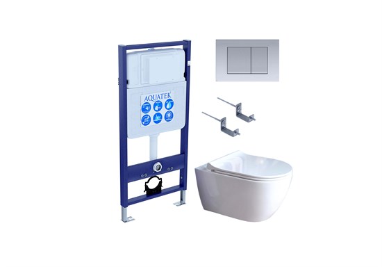 SET AQUATEK ПОЛАРИС (рама AQUATEK Standard INS-0000012+унитаз ПОЛАРИС AQ0700-01 с тонким сиденьем soft-close+ крепеж KKI-0000002 +панель KDI-0000011) SET AQUATEK ПОЛАРИС-01-011 4в1 - фото 327567