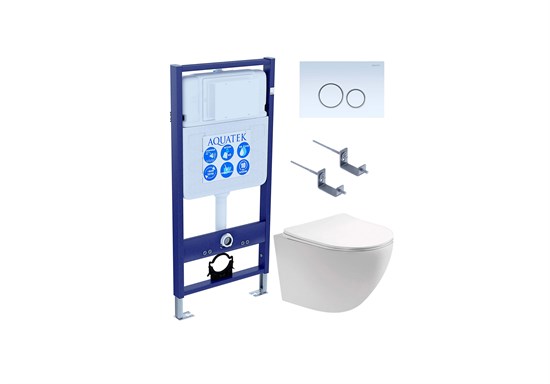 SET AQUATEK ЕВРОПА 015 4в1 (рама AQUATEK Standard INS-0000012 с клавишей KDI-0000015 и крепежом KKI-0000002+унитаз AQ1901-00 с тонким сиденьем sc) SET AQUATEK ЕВРОПА-015 4в1 - фото 327779