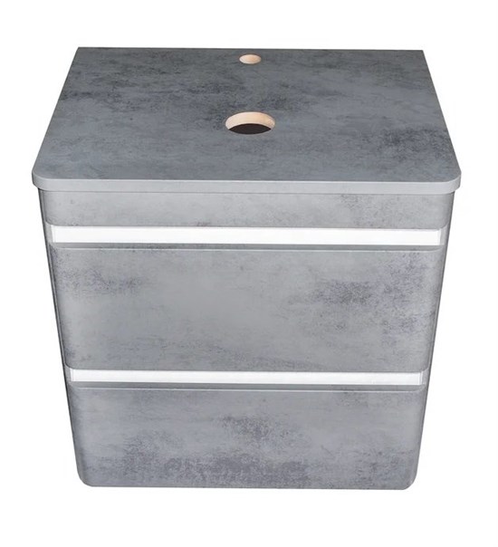 STYLE LINE El Fante Atlantica El Fante Тумба подвесная "Атлантика 60", Люкс бетон темный, (2 ящ.), со столешницей МДФ, PLUS СС-00002279