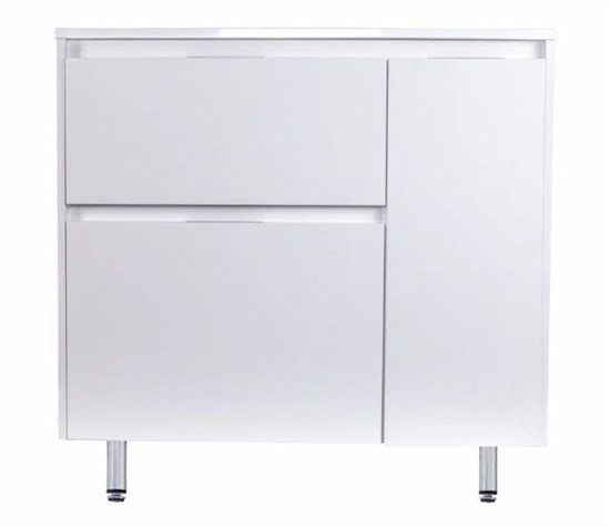 STYLE LINE El Fante Barcelona El Fante Тумба напольная "Барселона 90" левая (2 ящ.) с выкатной корзиной, Люкс белая, Plus СС-00002345